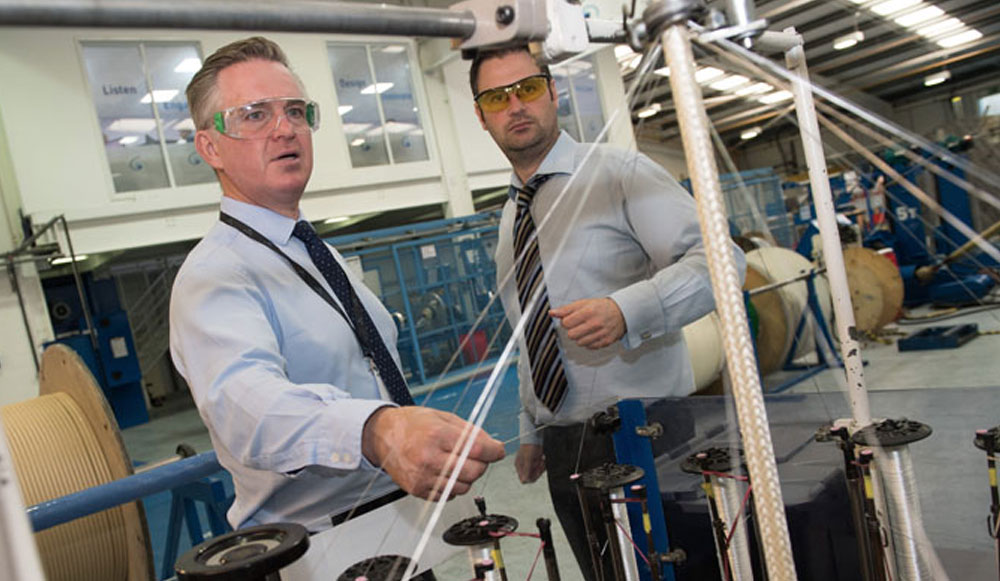 Colin Clark MP at manufacturing area